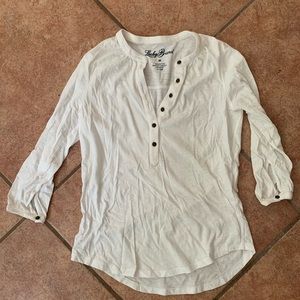 Lucky Brand White 3/4 Sleeve Shirt